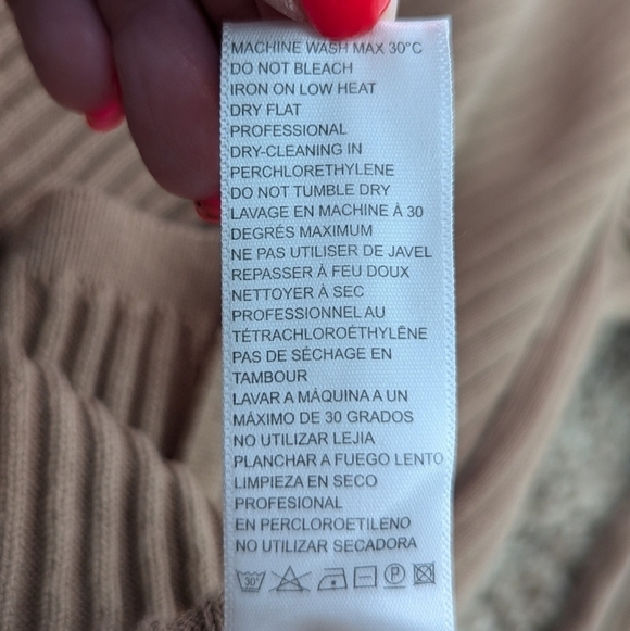 Good American Taupe Ribbed Knit Midi Tie Cotton Blend Tank Bodycon Dress Size 4 - Picture 9 of 12